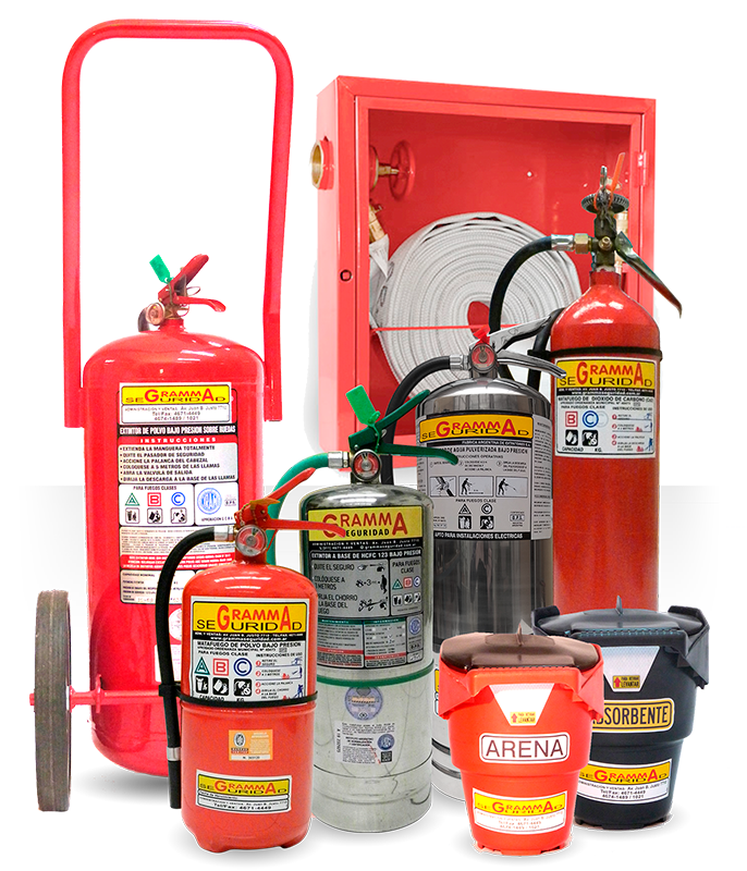 Extintores, mangueras y elementos contra incendio